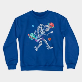 astronaut playing guitar 3 Crewneck Sweatshirt